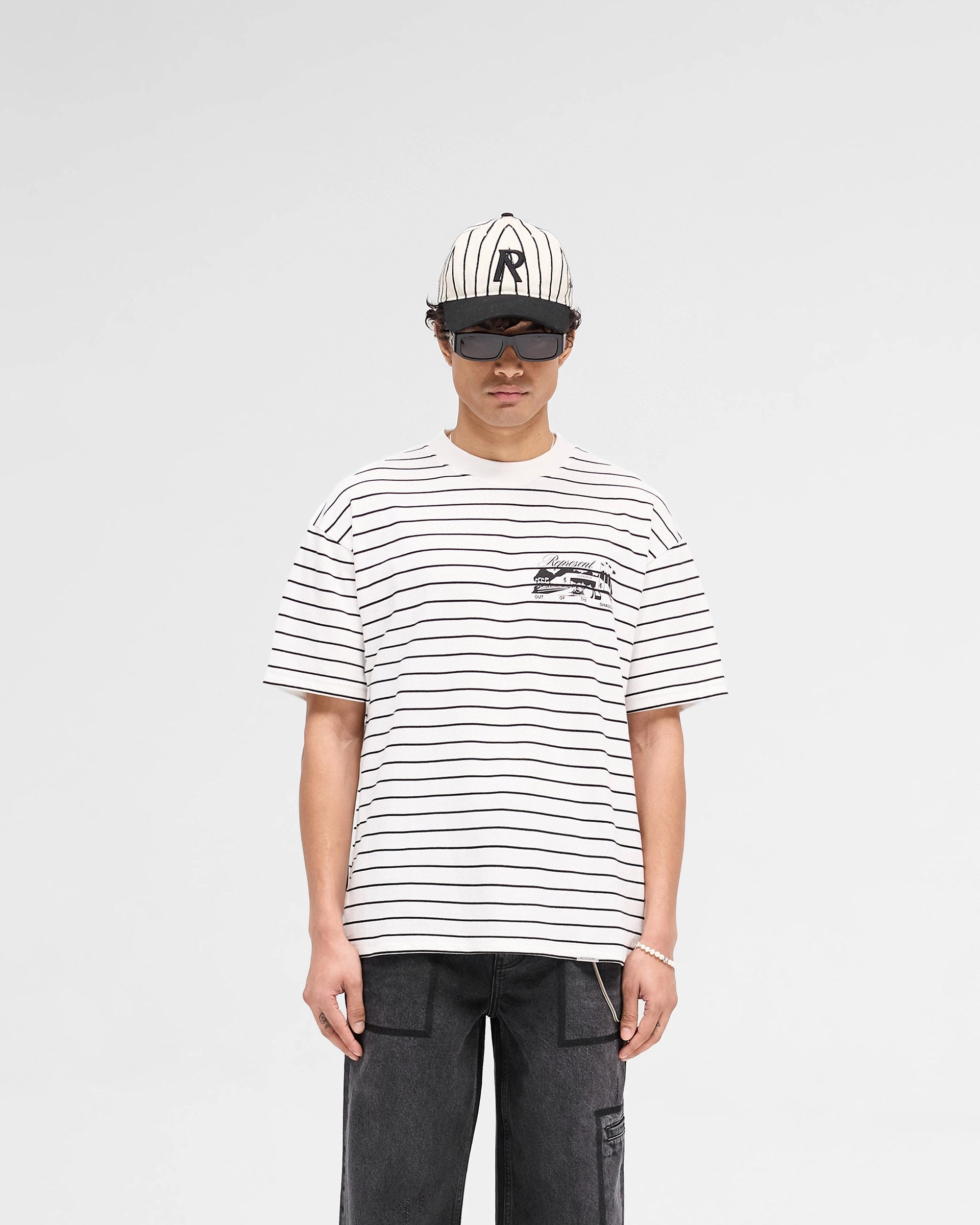 Anti Pill Surface Plus size confidence Raceway T-Shirt - Stripe