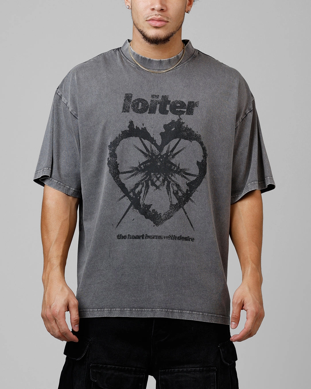 Loiter Desire T-Shirt Washed Charcoal AntiStaticFinish