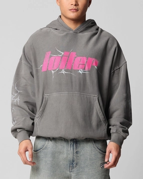 Loiter Neo Hoodie Washed Charcoal Reflective Detailing Hygroscopic Inner Layer