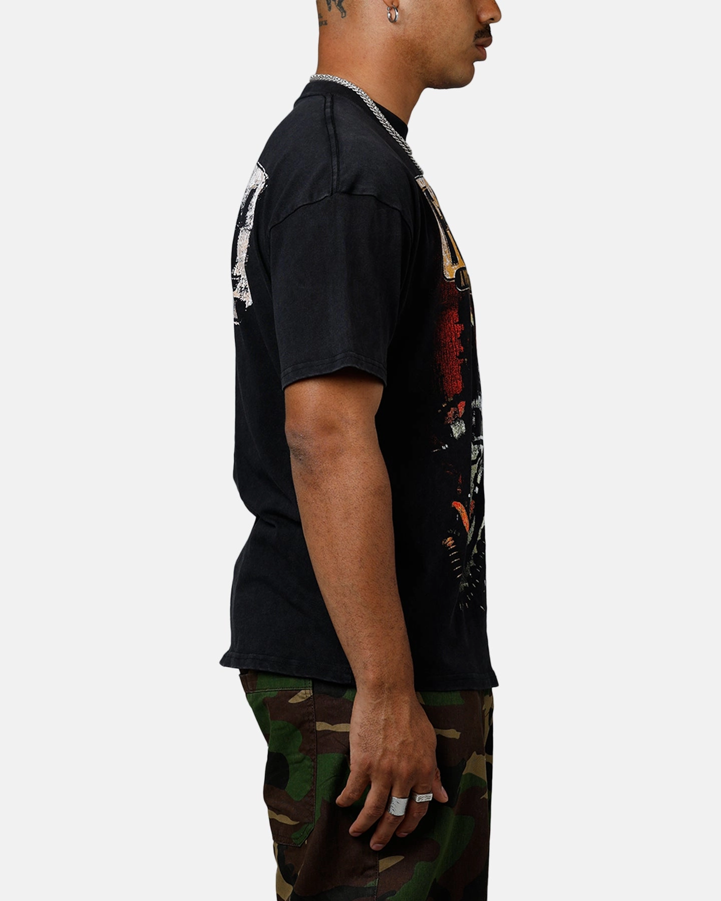 Circular Knit HiddenZipper 73 Studio X Fallout '97 Fallout Vintage T-Shirt Black Acidwash