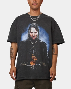 Quick Access Zipper VentilatedBackPanel American Thrift X The Lord Of The Rings Aragorn Heavyweight Vintage T-Shirt Black Wash