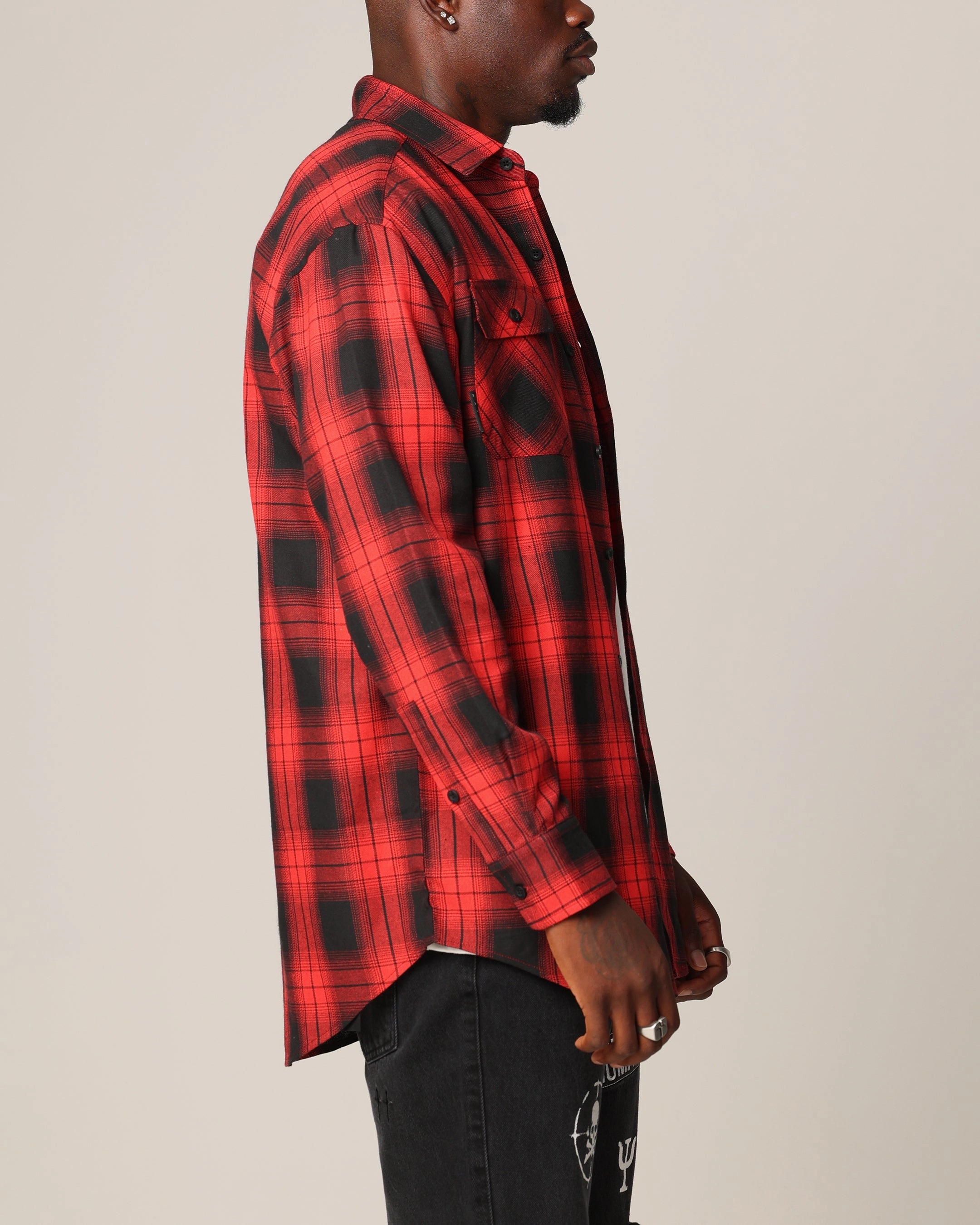 Durable Weave Saint Morta Icon Flannel Shirt Red/Black