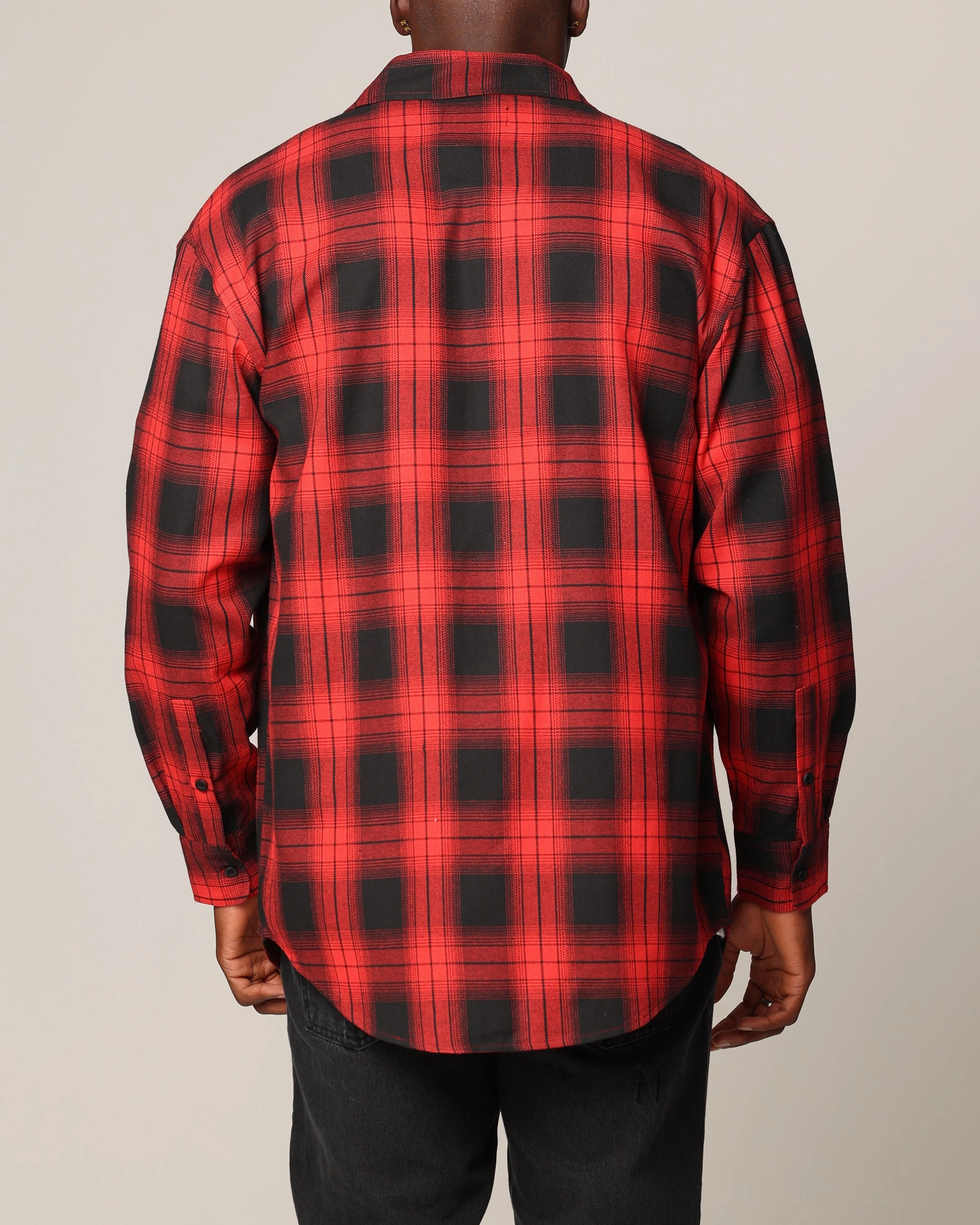 Saint Morta Icon Flannel Shirt Red/Black Fade Resistant Treatment