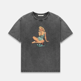 Light Style Personalized Pin Up II Washed Grey T-Shirt