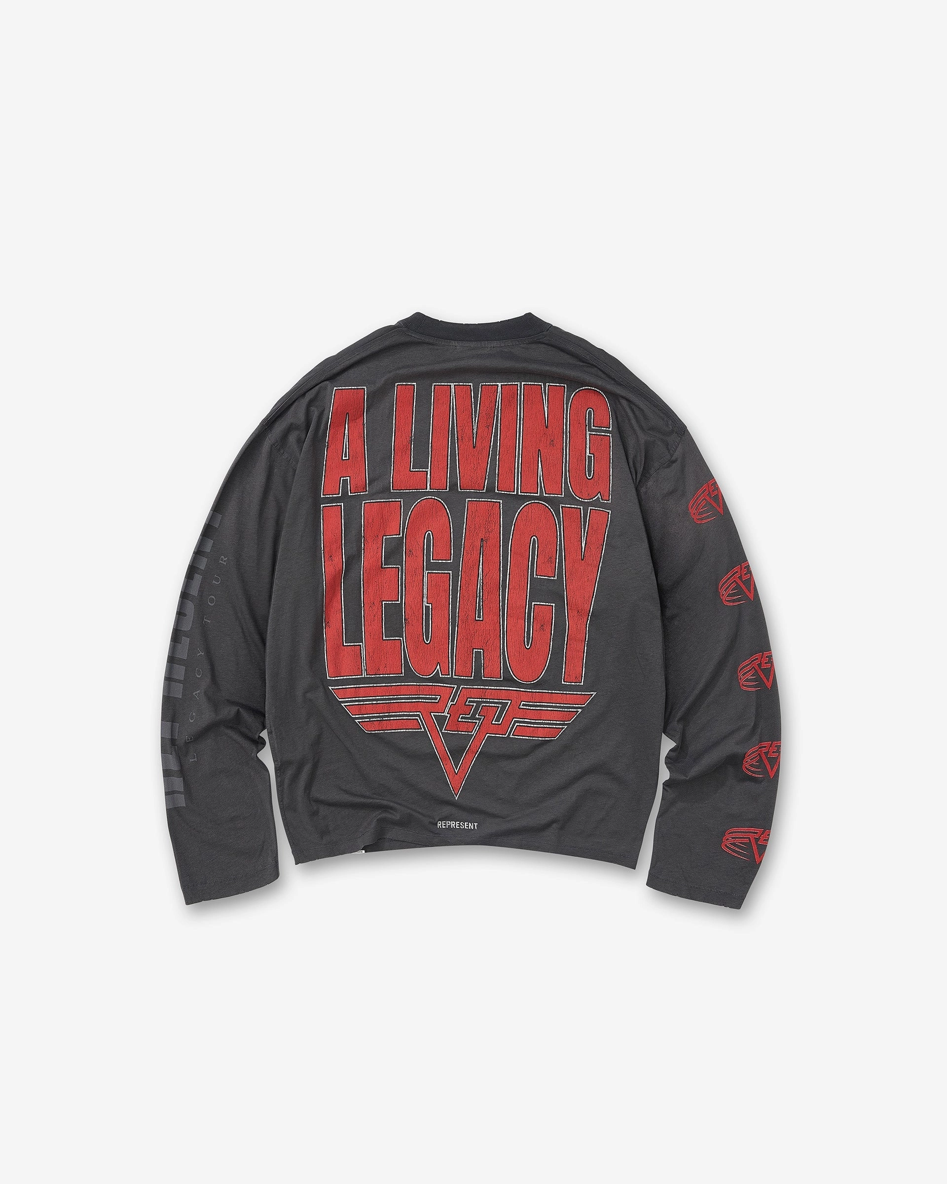 Comfy Movement Tubular Knit Structure Reversible Living Legacy Tour Long Sleeve T-Shirt - Sun Fade Grey
