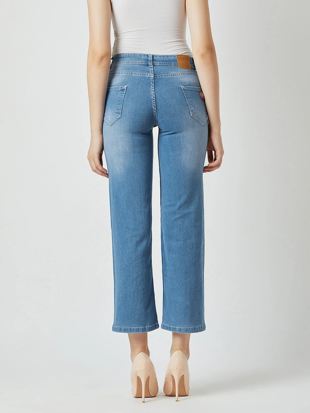 Fresh Look Vintage Lover Teen Outfit 24/7 Comfort Light Blue Wide-Leg fit Mid-Rise Stretchable Denim Jeans