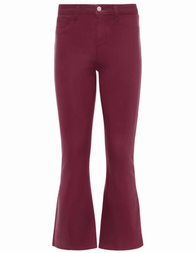 Tailored Silhouette L'AGENCE Kendra High Rise Cropped Coated Jeans In Dark Port
