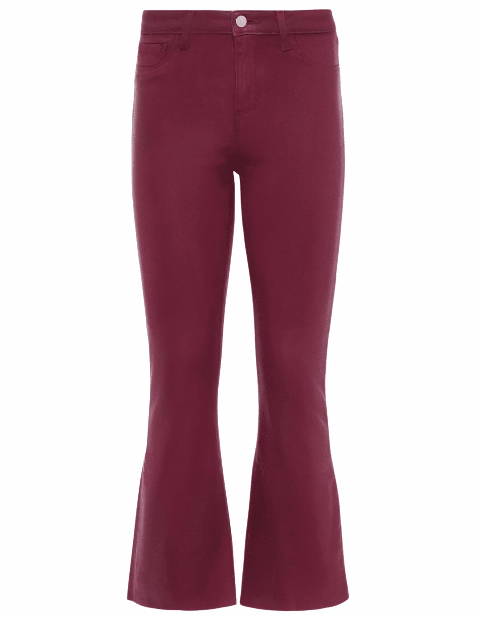 Tailored Silhouette L'AGENCE Kendra High Rise Cropped Coated Jeans In Dark Port