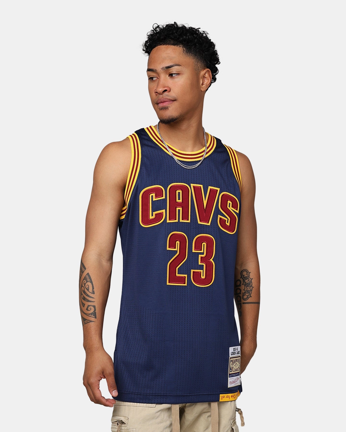 All-Purpose Wear Reinforced Buttonholes Mitchell & Ness Cleveland Cavaliers LeBron James 2015-16 Authentic Jersey Navy