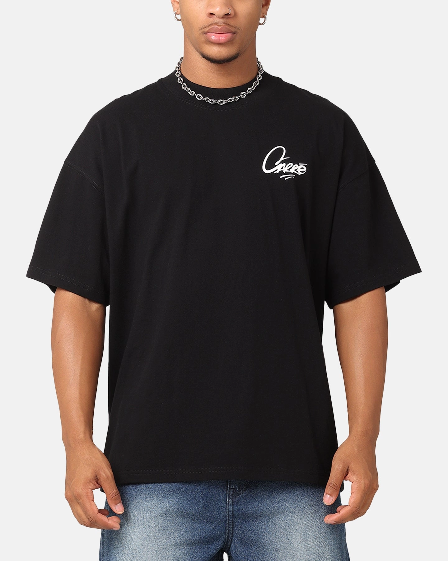 Carre Graffiti T-Shirt Black Tailored Placket