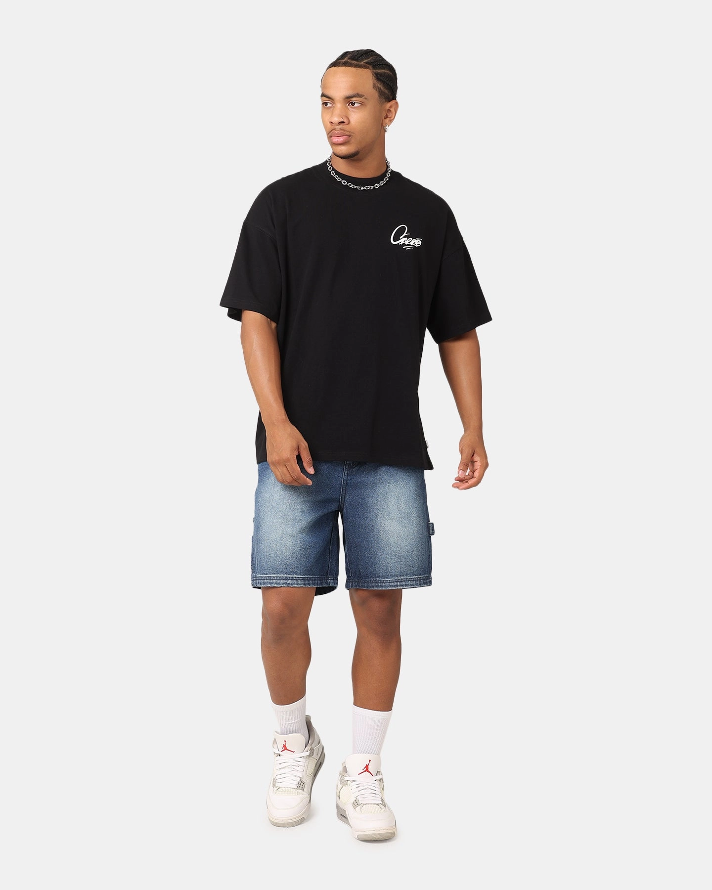 Basic Sweatshirt Colorfast Dye Method Carre Graffiti T-Shirt Black