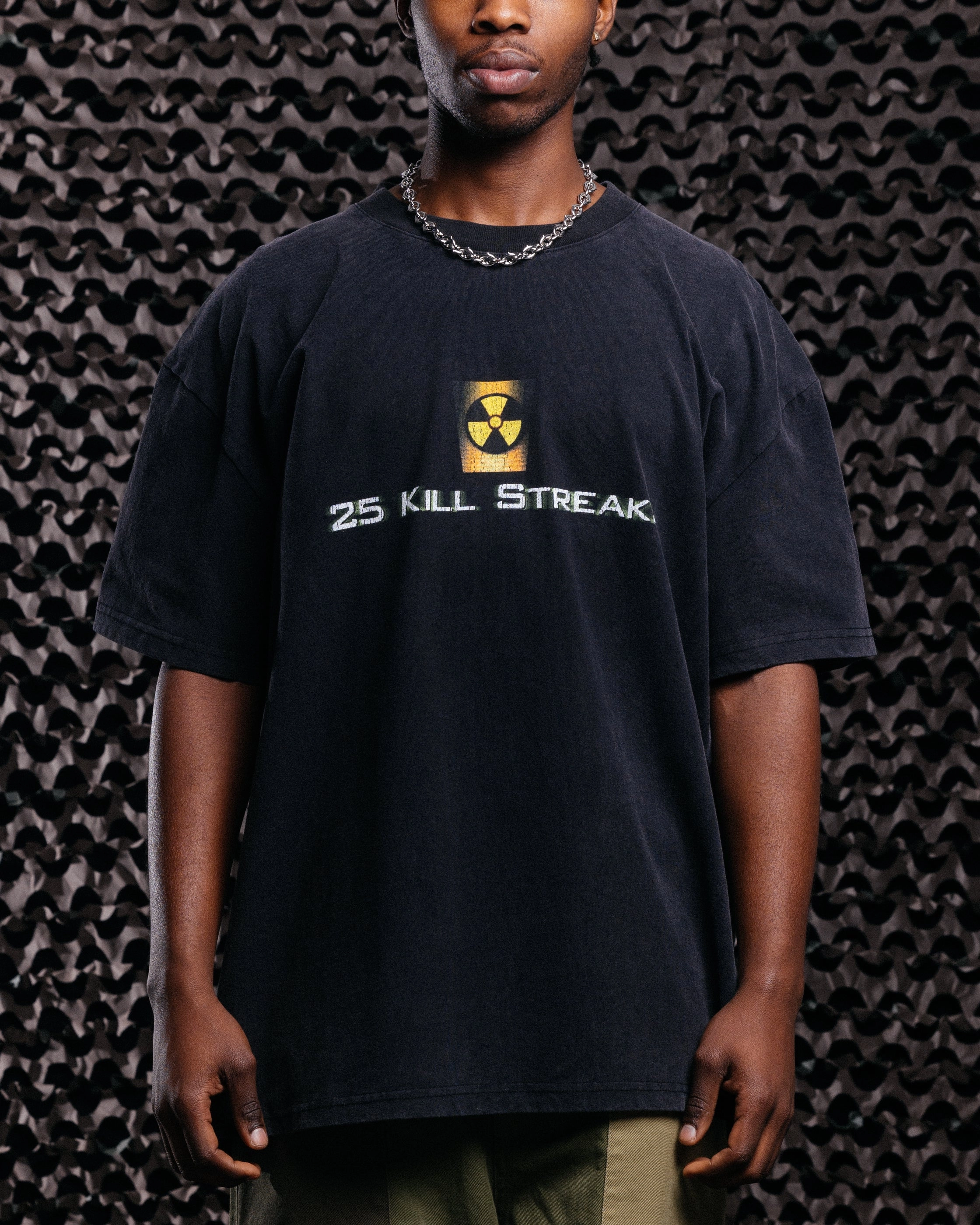 Goat Crew X Call Of Duty Modern Warfare 25 Streak Vintage T-Shirt Black Acidwash ThermalLining