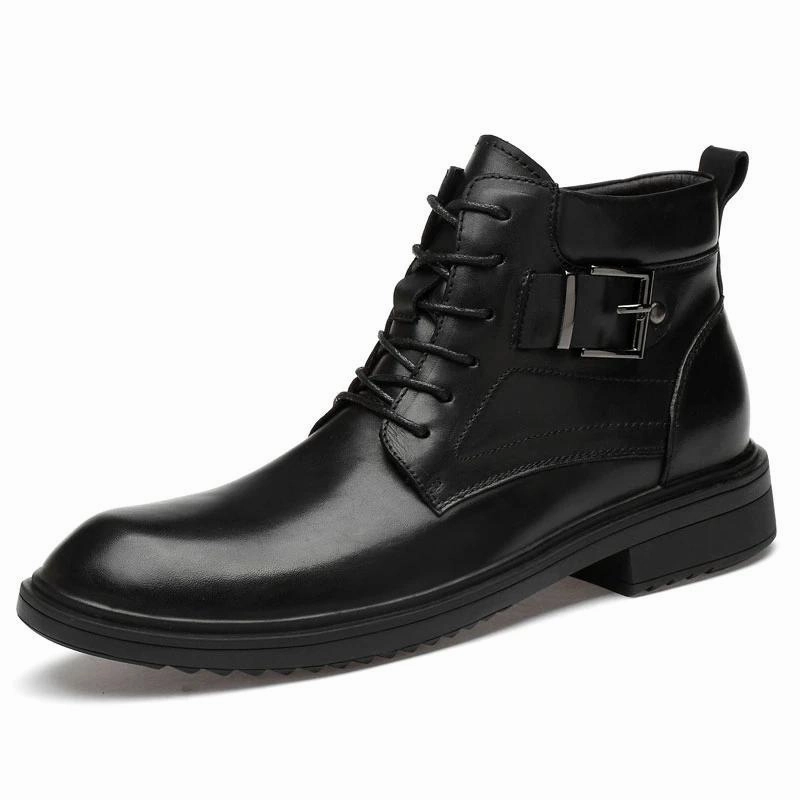 West Louis? Hand Made Leather Classic Boots With Buckle Grippy Outsole Rainy Day Commuter