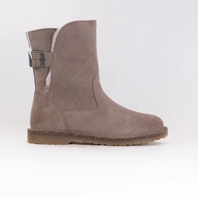 Birkenstock Uppsala Shearling (Women's) - Gray Taupe Suede Chunky Sole Impact Resistant