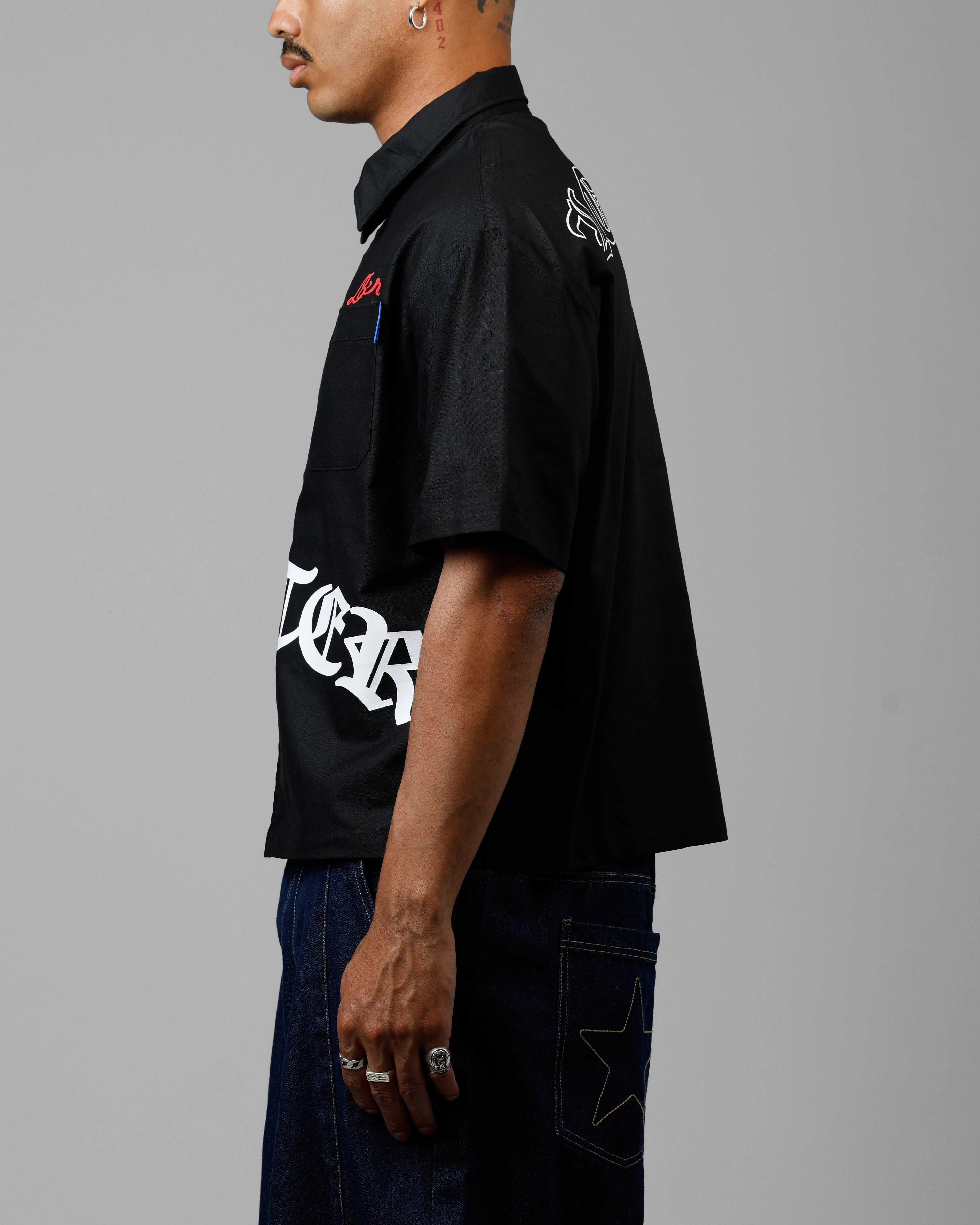 UPF Protective Fabric OdorResistant Technology Loiter Chopper Work Shirt Black