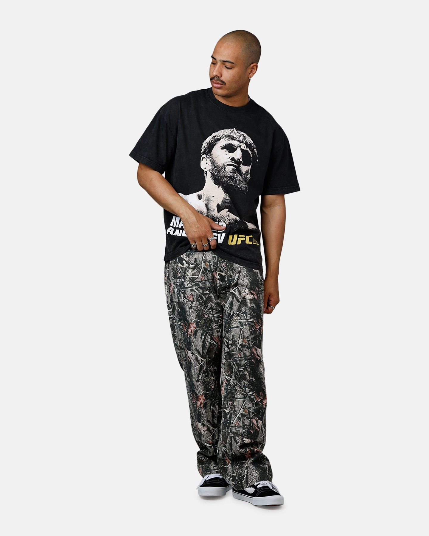 UFC By Culture Kings Magomed Ankalaev 313 T-Shirt Black Acidwash Elastic Edge Binding