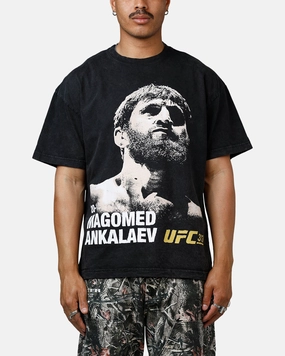 UFC By Culture Kings Magomed Ankalaev 313 T-Shirt Black Acidwash Loose Blouse Durable Color Retention