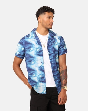 Durable Chainstitch XXIII Distorted Button Up Shirt Blue