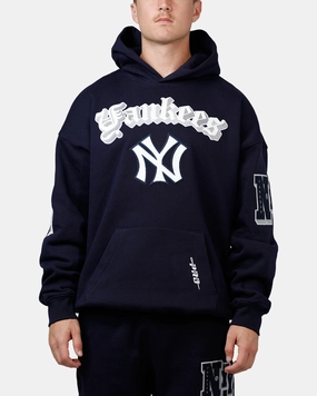 Pro Standard New York Yankees Best Of Hoodie Navy Tear Resistant Weave Layered Placket Design