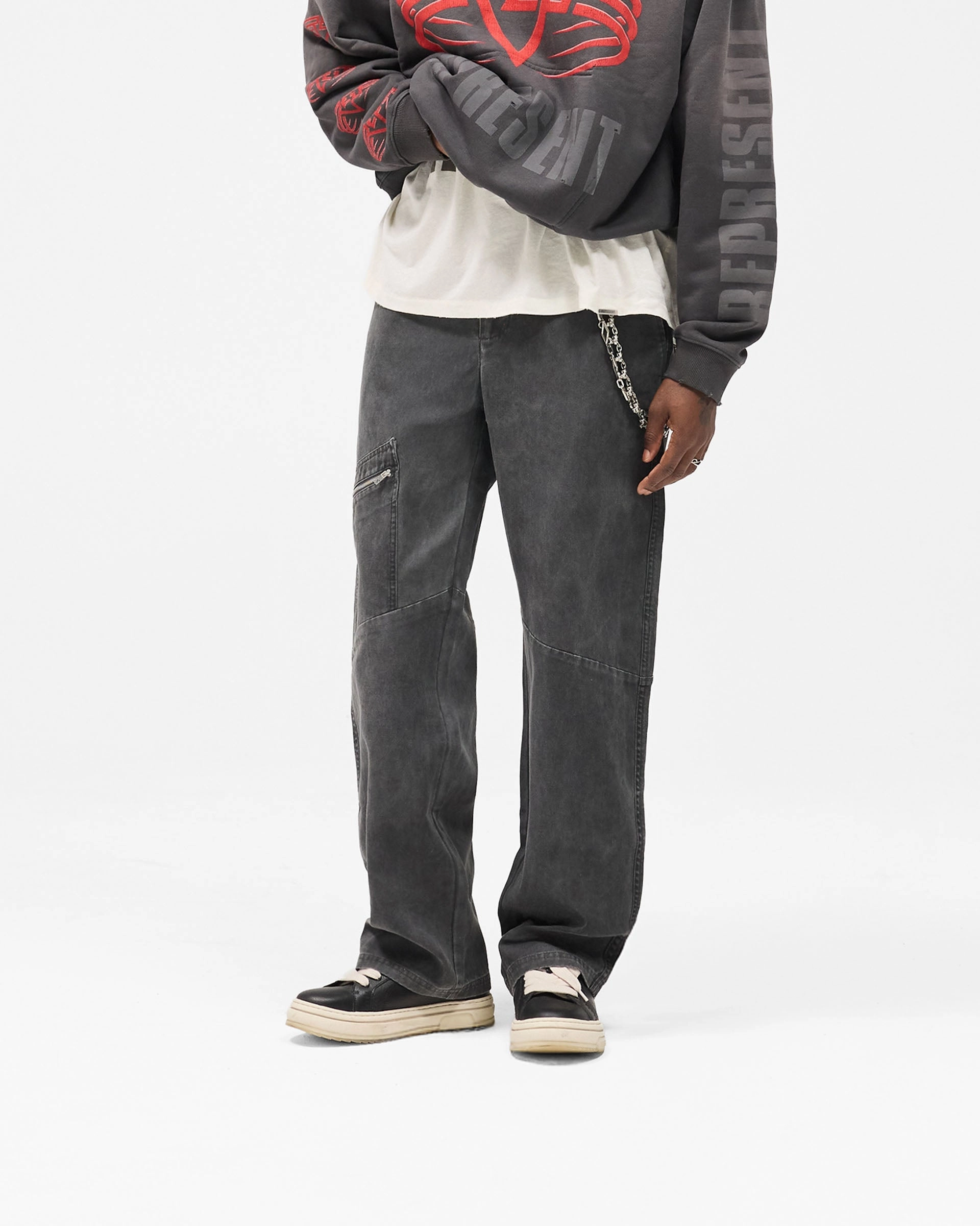 Cotton Workwear Pant - Washed Black Convertible legs Practical Look