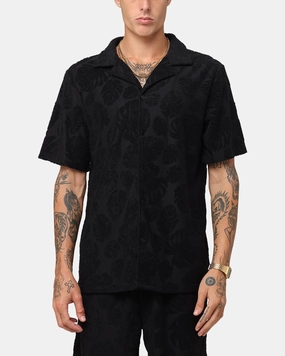 BrushedInnerLining Office Attire XXIII Dark Amazon Button Up Shirt Black