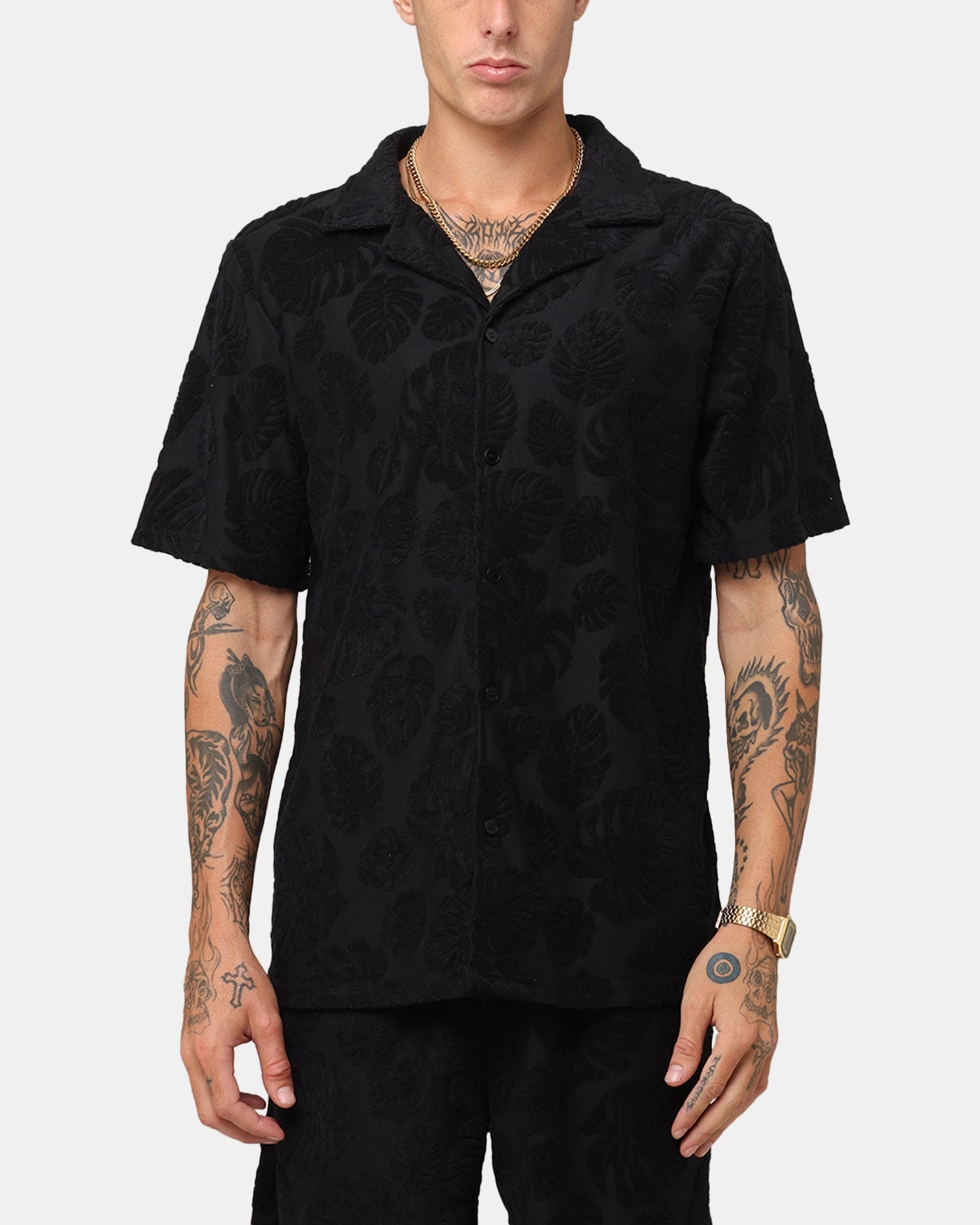 BrushedInnerLining Office Attire XXIII Dark Amazon Button Up Shirt Black