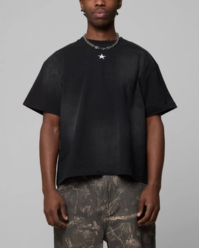 Loiter Boxer Fitted T-Shirt Black Compact Jacquard Weave Athletic Wear