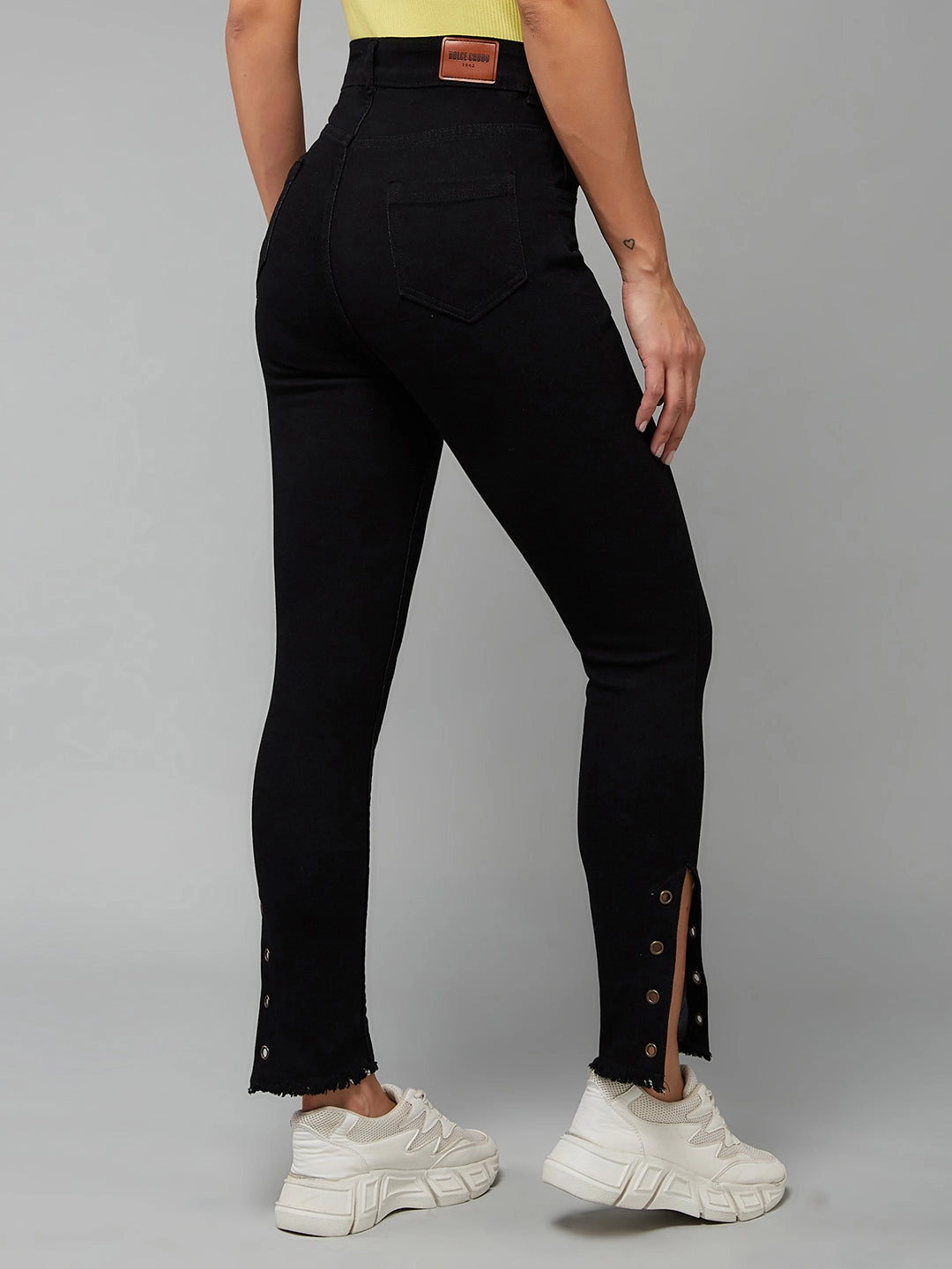 24/7 Comfort Black Skinny-Fit Relaxed High-Rise Stretchable Denim Jeans Breathable Lining