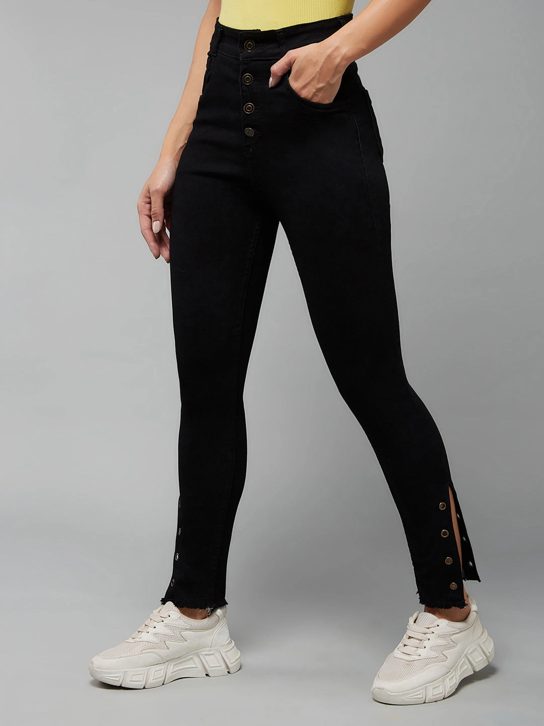Fashionable Waist Universal Basic 24/7 Comfort Black Skinny-Fit Relaxed High-Rise Stretchable Denim Jeans