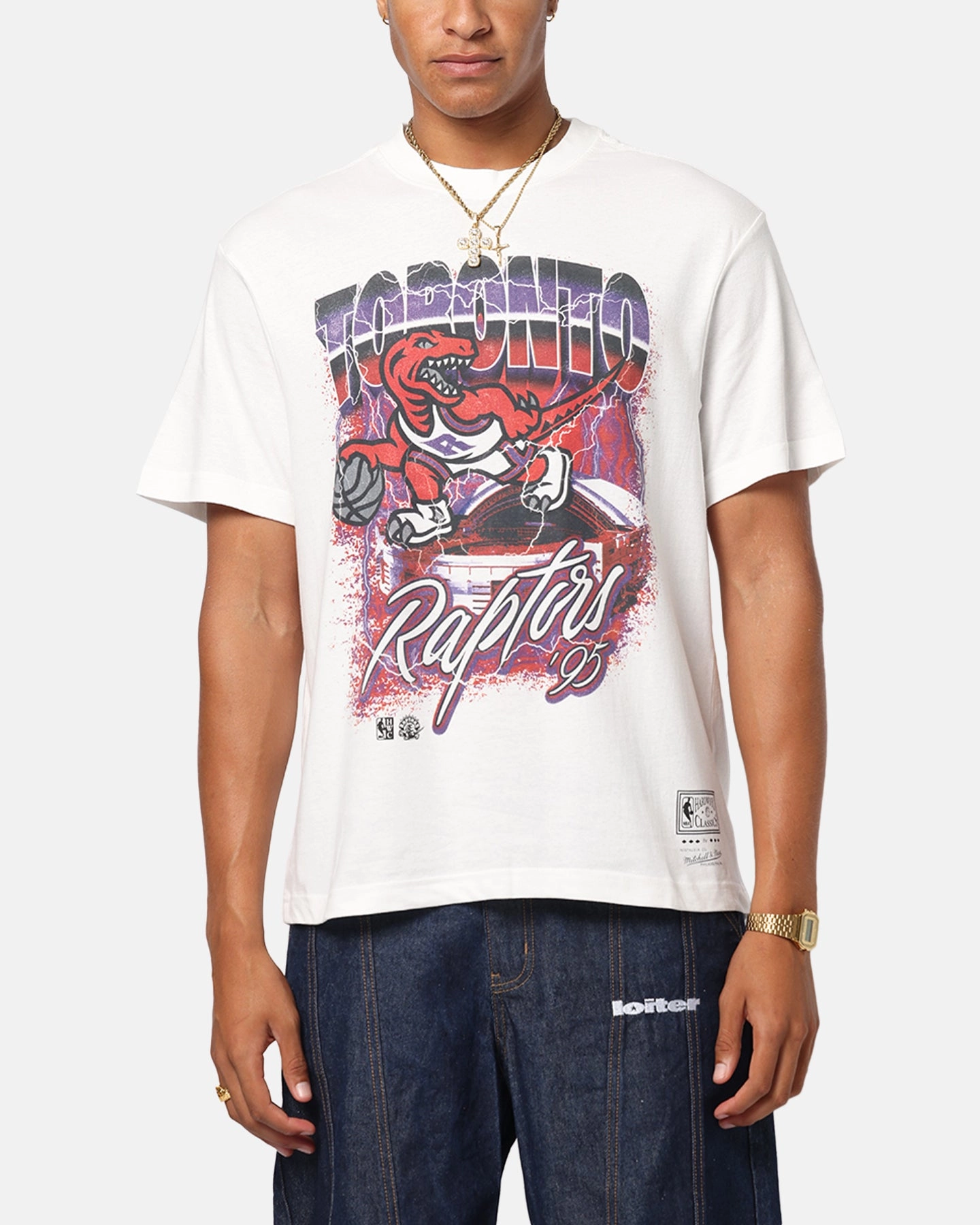 TurtleneckDesign Mitchell & Ness Toronto Raptors Three Decades T-Shirt Vintage White