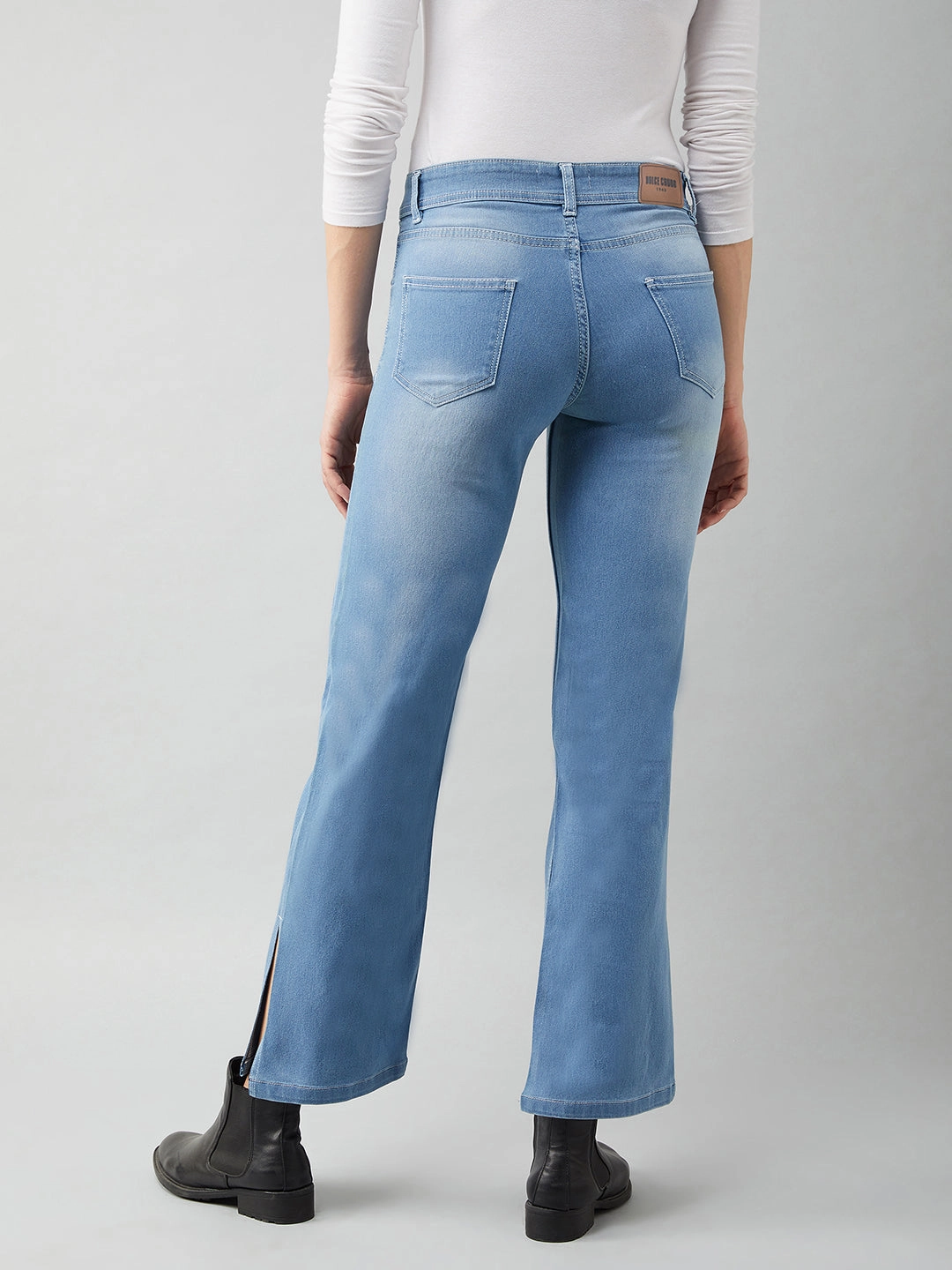 Common Wear 24/7 Comfort Blue Wide-Leg Relaxed Mid-Rise Stretchable Denim Jeans
