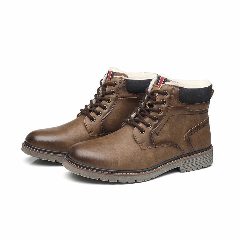 Abrasion Resistant Material West Louis? Designer Handmade Faux Fur Leather Winter Boots