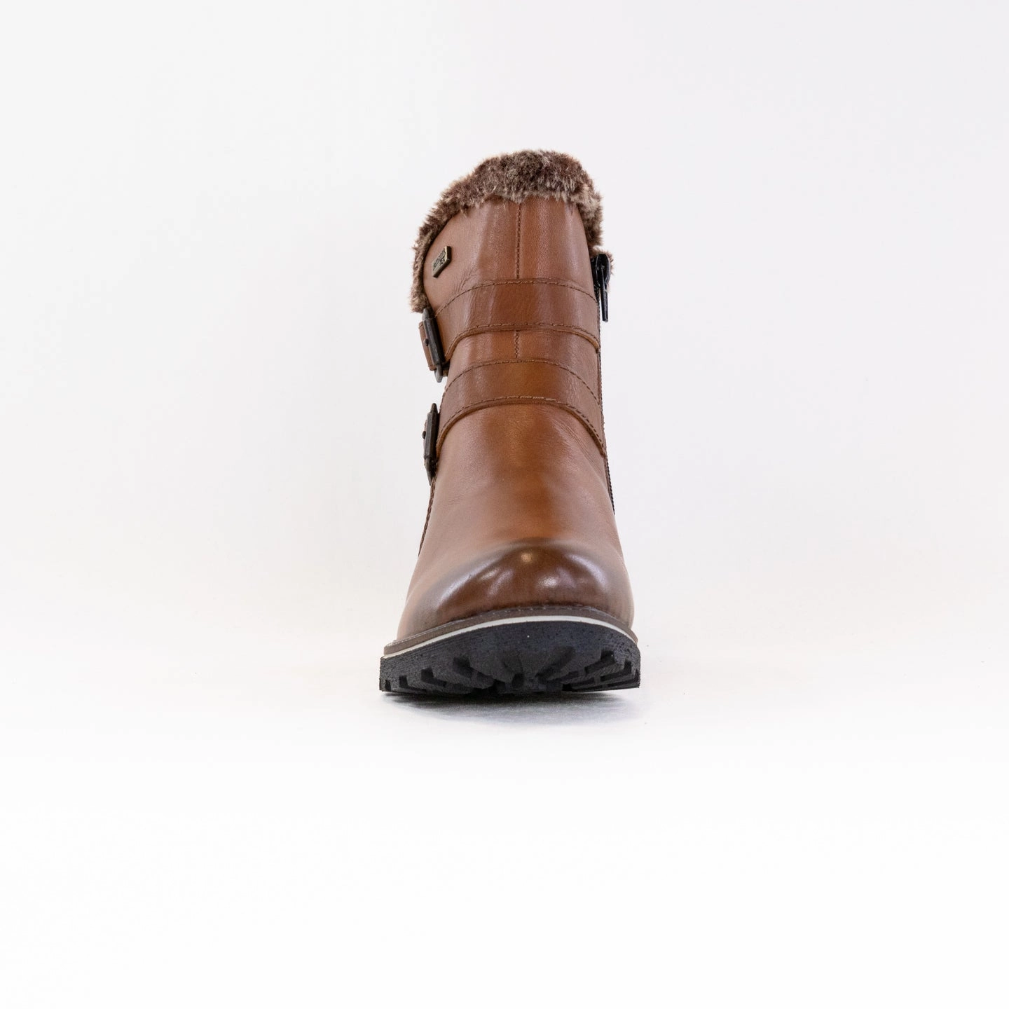 Patent Glow Low Profile Winter Walker Remonte D8484 Samira (Women's) - Muskat Leather