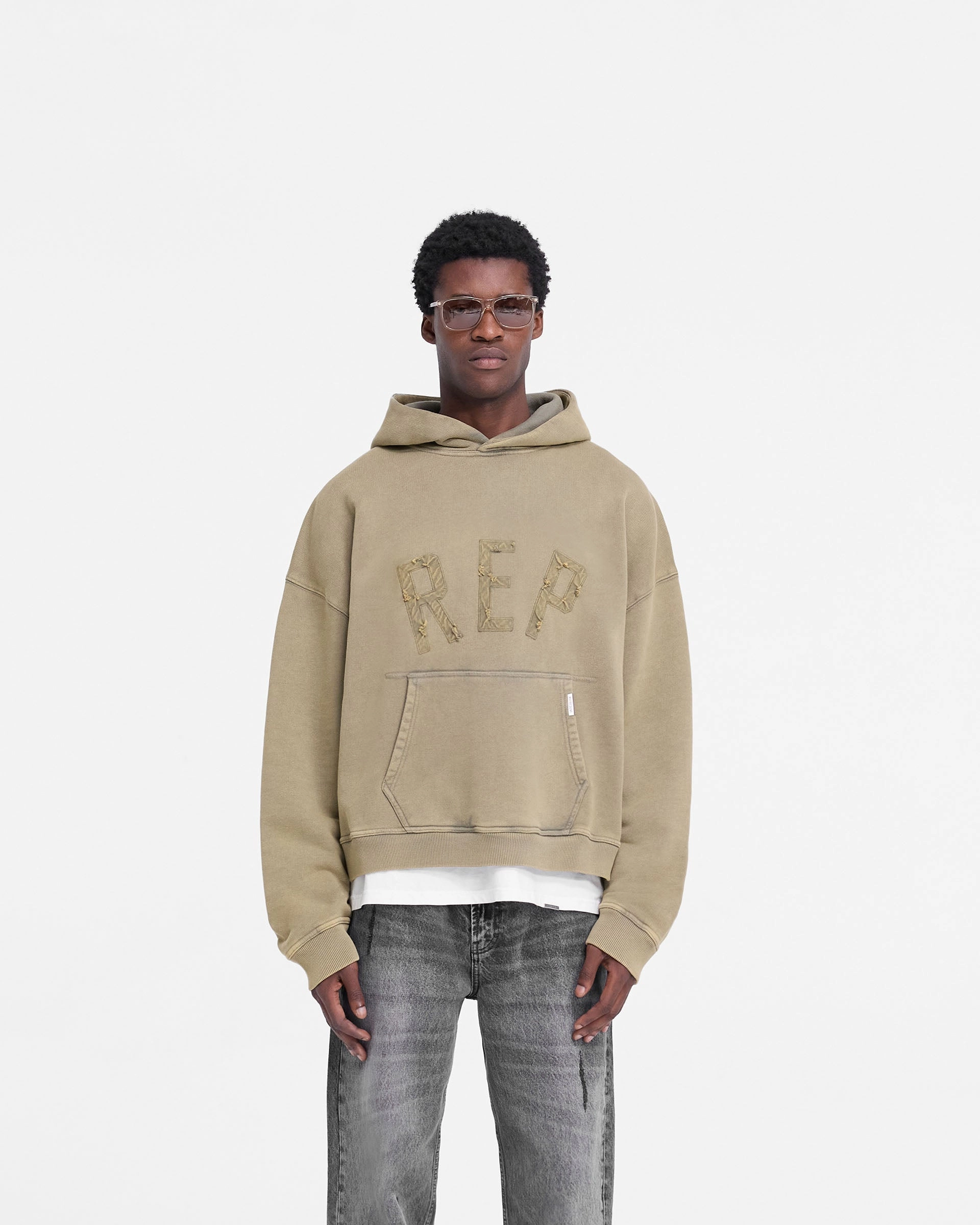 Rep Applique Hoodie - Fawn Adjustable Cuffs