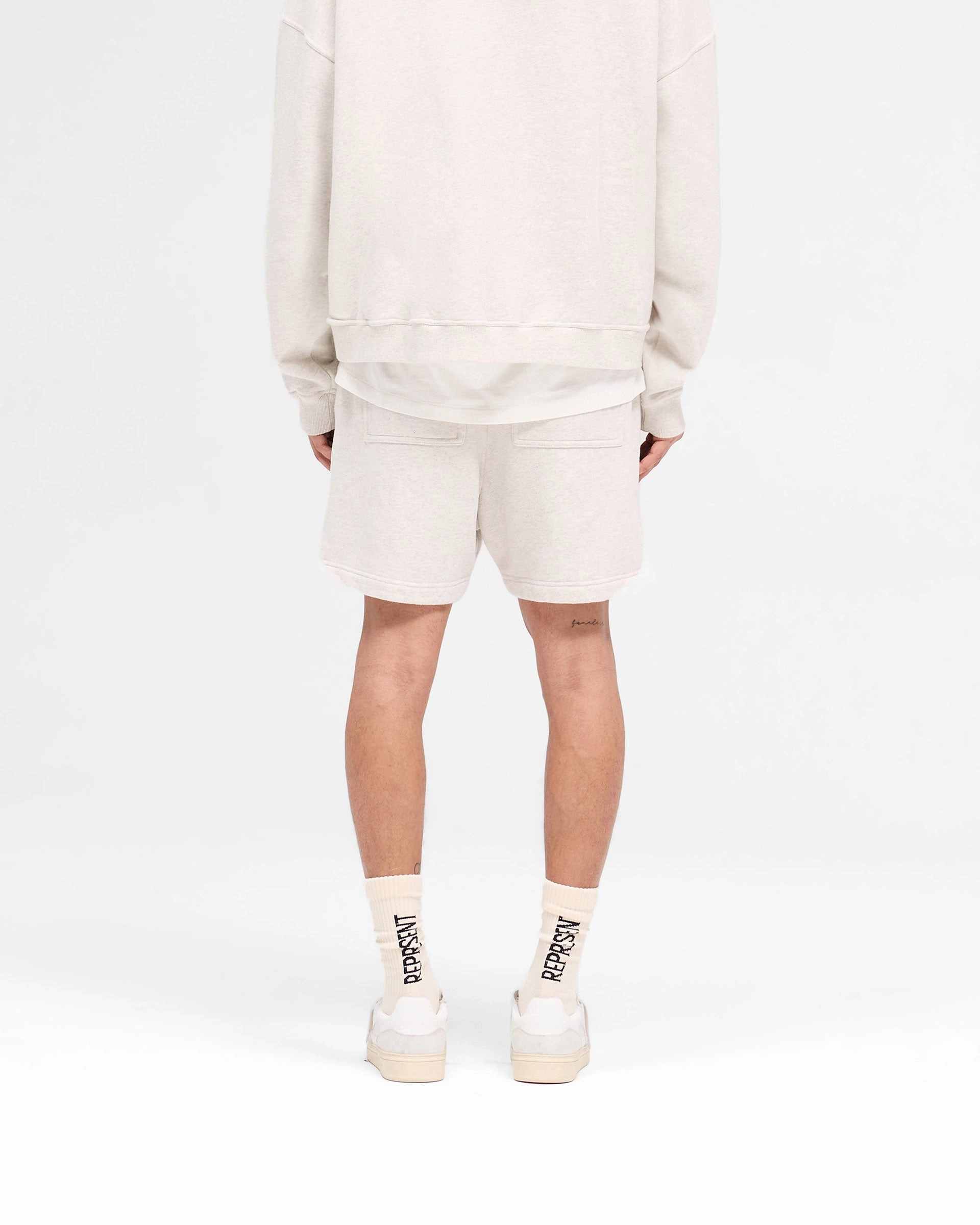 Budget - friendly poolside gear Rep Applique Shorts - Cream Marl