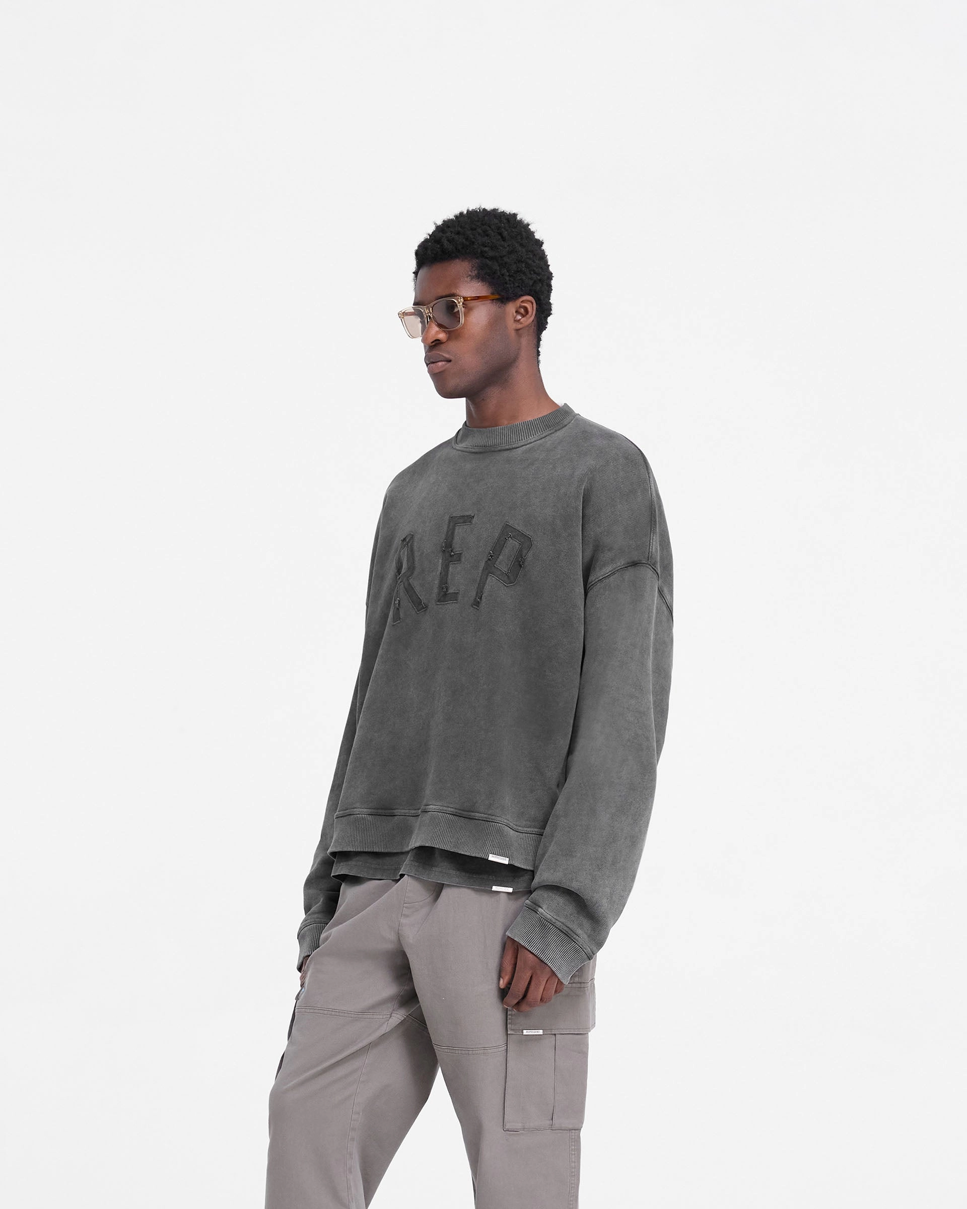 FadeResistant Treatment Rep Applique Sweater - Vintage Black