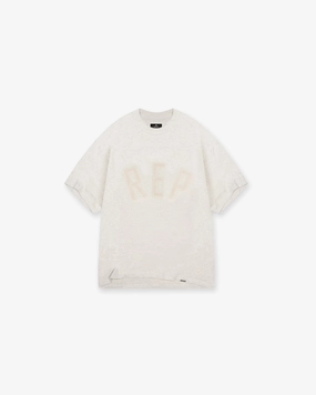 Rep Applique T-Shirt - Cream Marl Fit Design