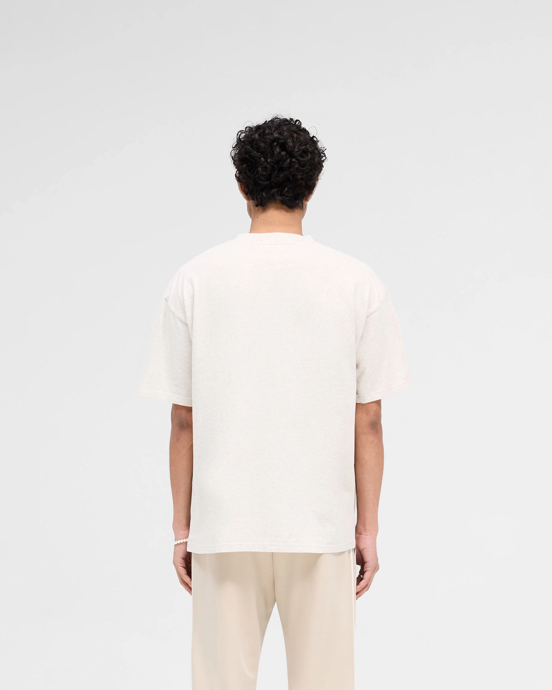 Rep Applique T-Shirt - Cream Marl Micro Perforated Fabric
