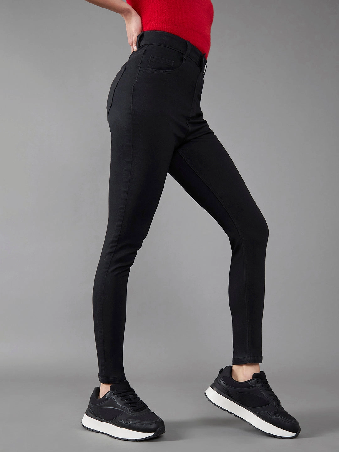 24/7 Comfort Black Super Skinny High-Rise Stretchable Denim Jeans Sunny Vibes Weekend Style Traveler Gear