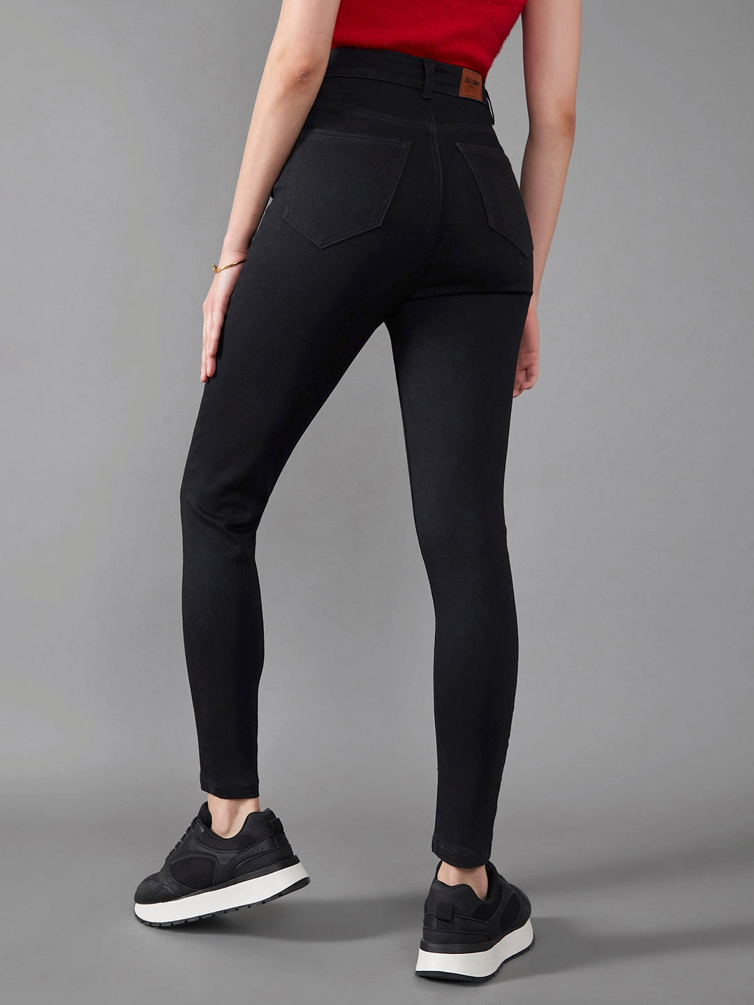 Natural Fit 24/7 Comfort Black Super Skinny High-Rise Stretchable Denim Jeans