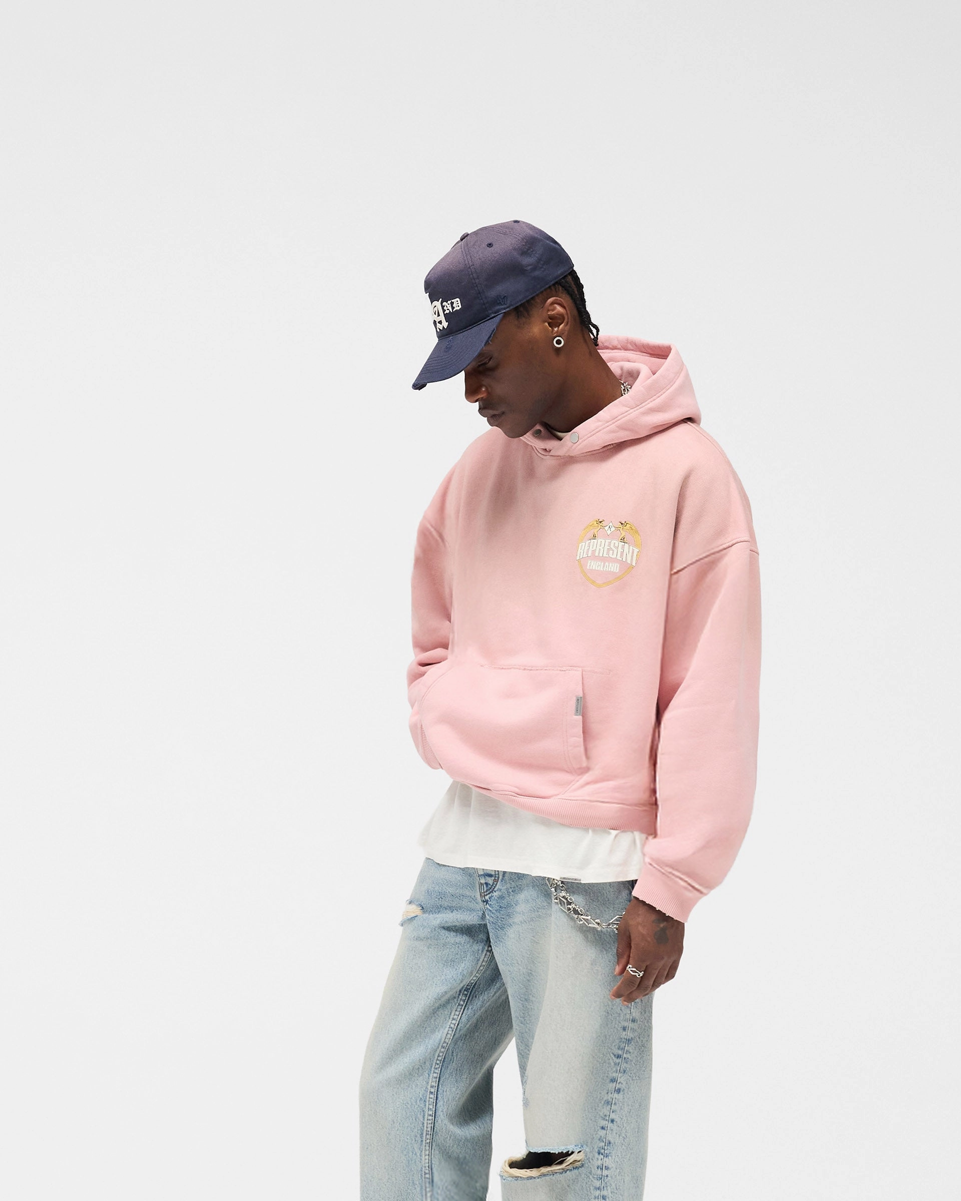 Athletic Wear Hip Hop Fashion Represent Angel Border Hoodie - Quartz