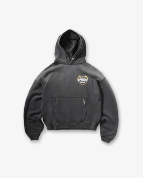 Skater Vibe Represent Angel Border Hoodie - Stained Black