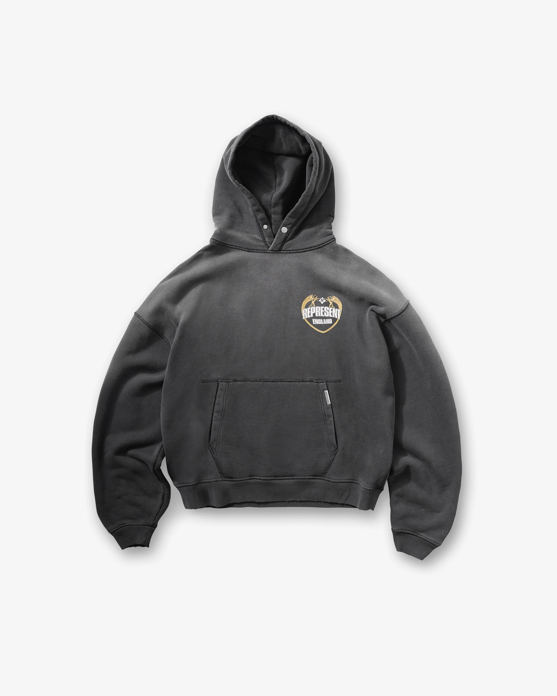 Skater Vibe Represent Angel Border Hoodie - Stained Black