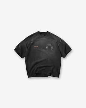 Represent Banner T-Shirt - Stained Black Effortless Comfort Relaxed fit wear