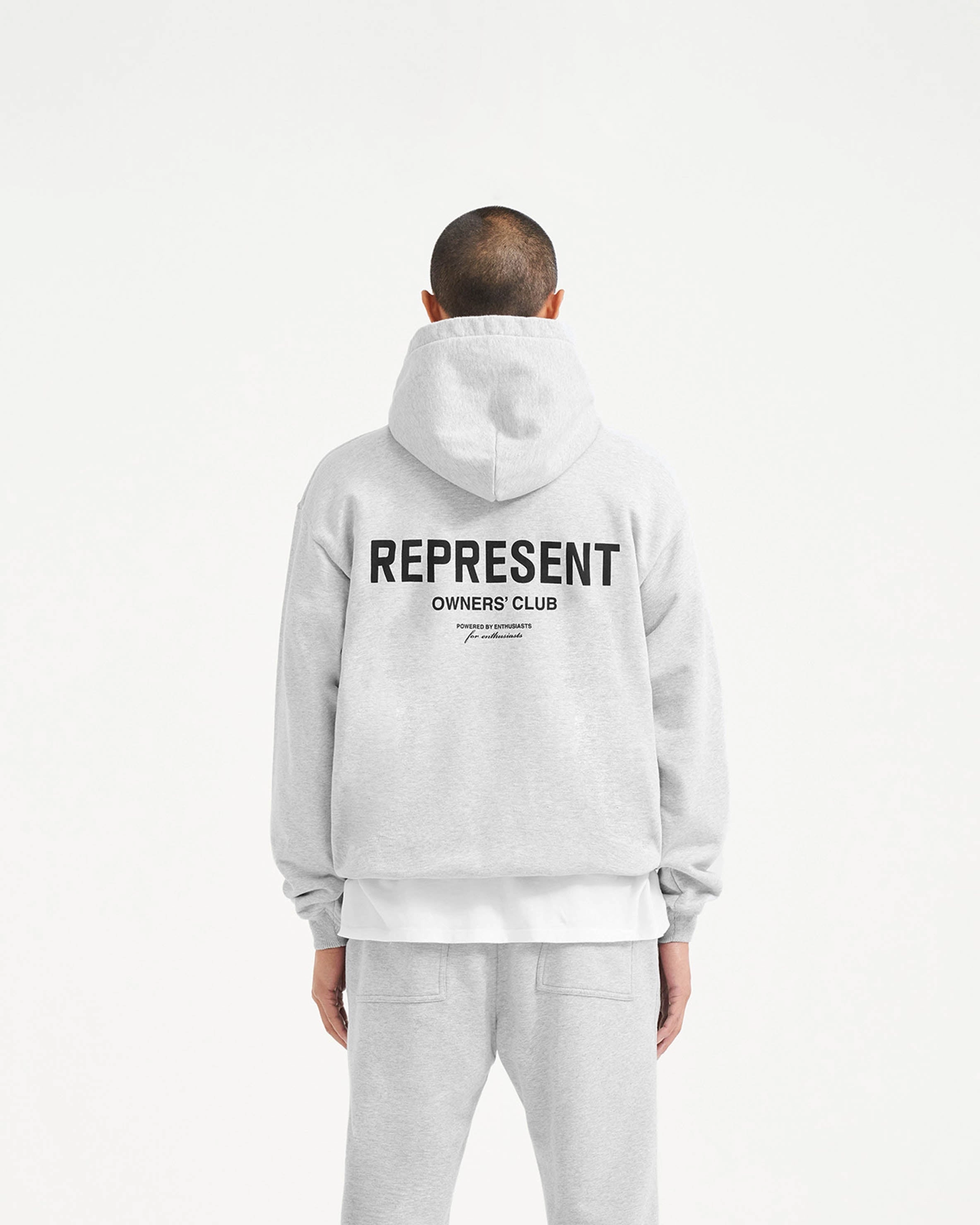 Drawcord Hem Represent Owners Club Hoodie - Ash Grey