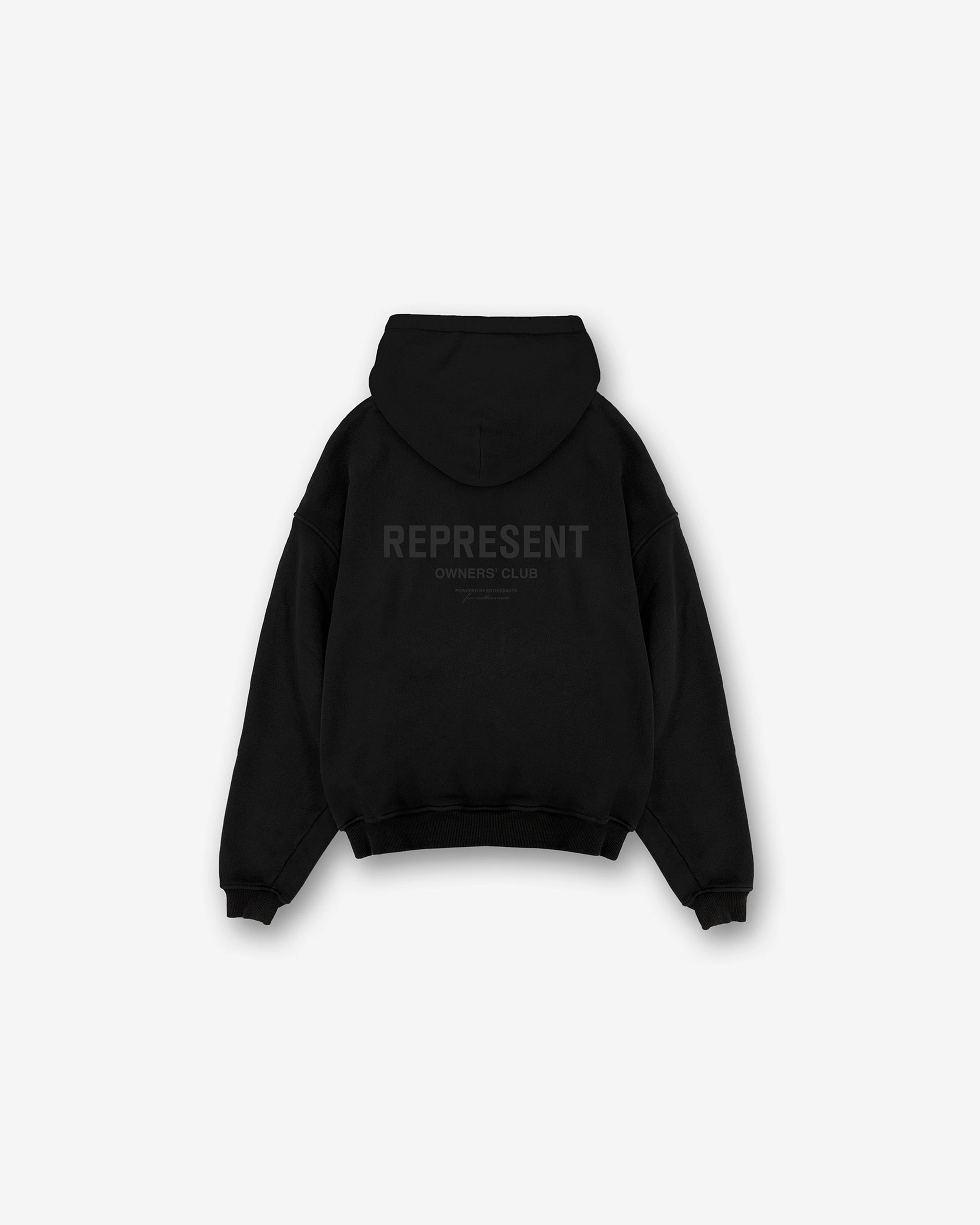 Represent Owners Club Hoodie - Black Matte Buffalo like Echidna like