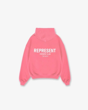 Represent Owners Club Hoodie - Bubblegum Pink sweatshirt material Relaxed Cut