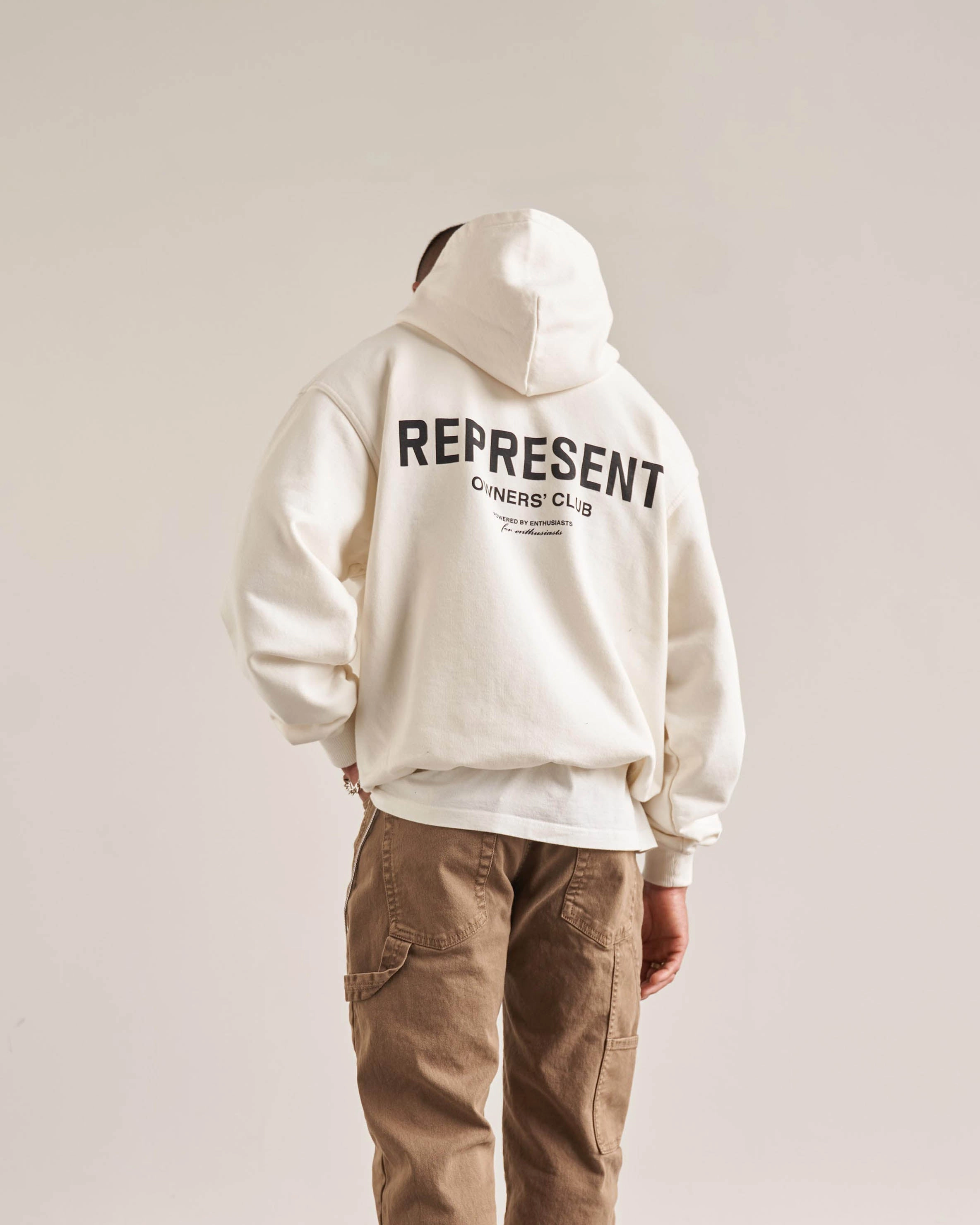 Represent Owners Club Hoodie - Flat White Light Fit Comfy Comfort