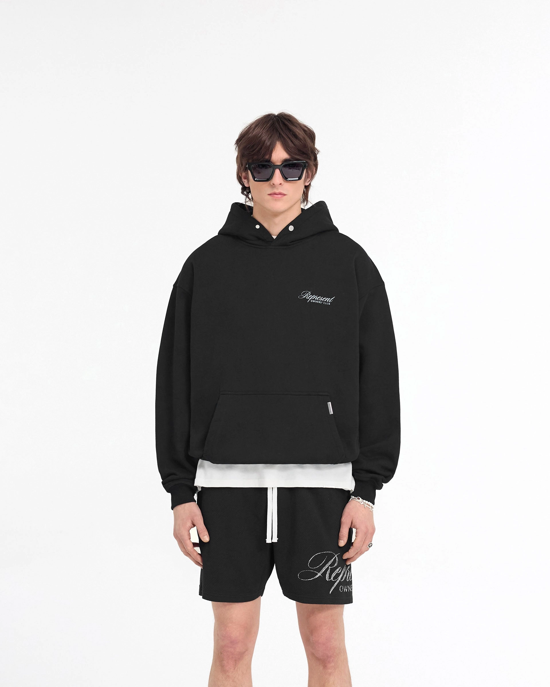 restaurant dining Represent Owners Club Script Hoodie - Black
