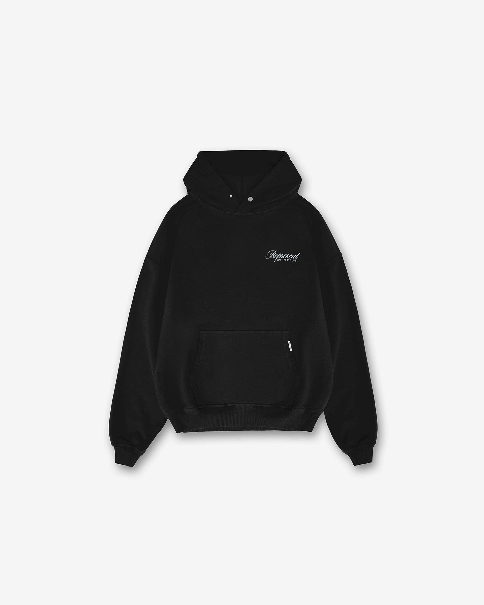 Represent Owners Club Script Hoodie - Black Heathered Texture